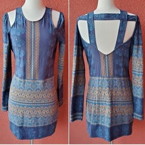 Free People Blue Mini Dress Size M